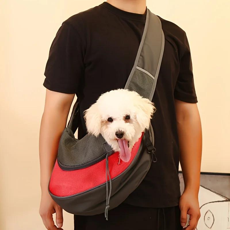 MeshVentilated Pet Carrier Backpack - Lightweight & Ergonomic Design for Cats & Dogs - Portable Crossbody Travel Bag
