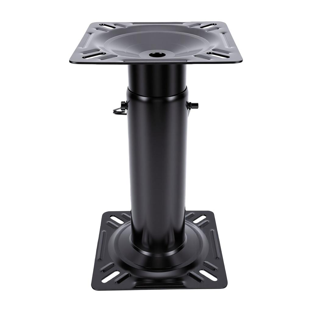 Boat Seat Pedestal Adjustable Height 11.7 to 17.7in Black Powder Coating Universal Fixed Pedestal Base for Yacht Pontoon