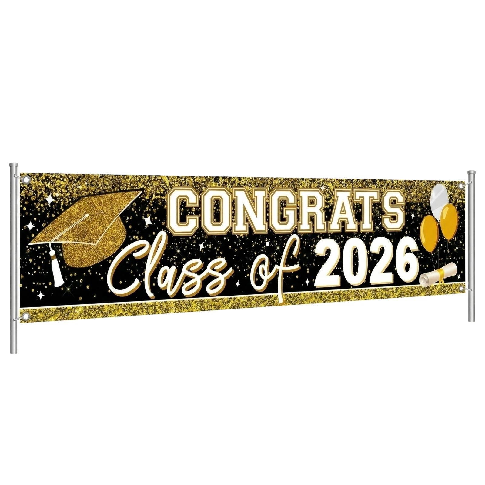 

Graduation 2026 Graduation Event Party Decoration Hanging Banner Polyester Flag One Size
