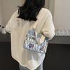 Fashion letter canvas small bag women 2025 new casual fashion messenger mobile phone bag going out tote bag simple