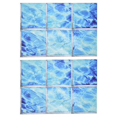 2Set 3D Bathtub Sticker Waterproof Antislip Bath Tub Sticker Self Adhesive PVC Tile Decal for