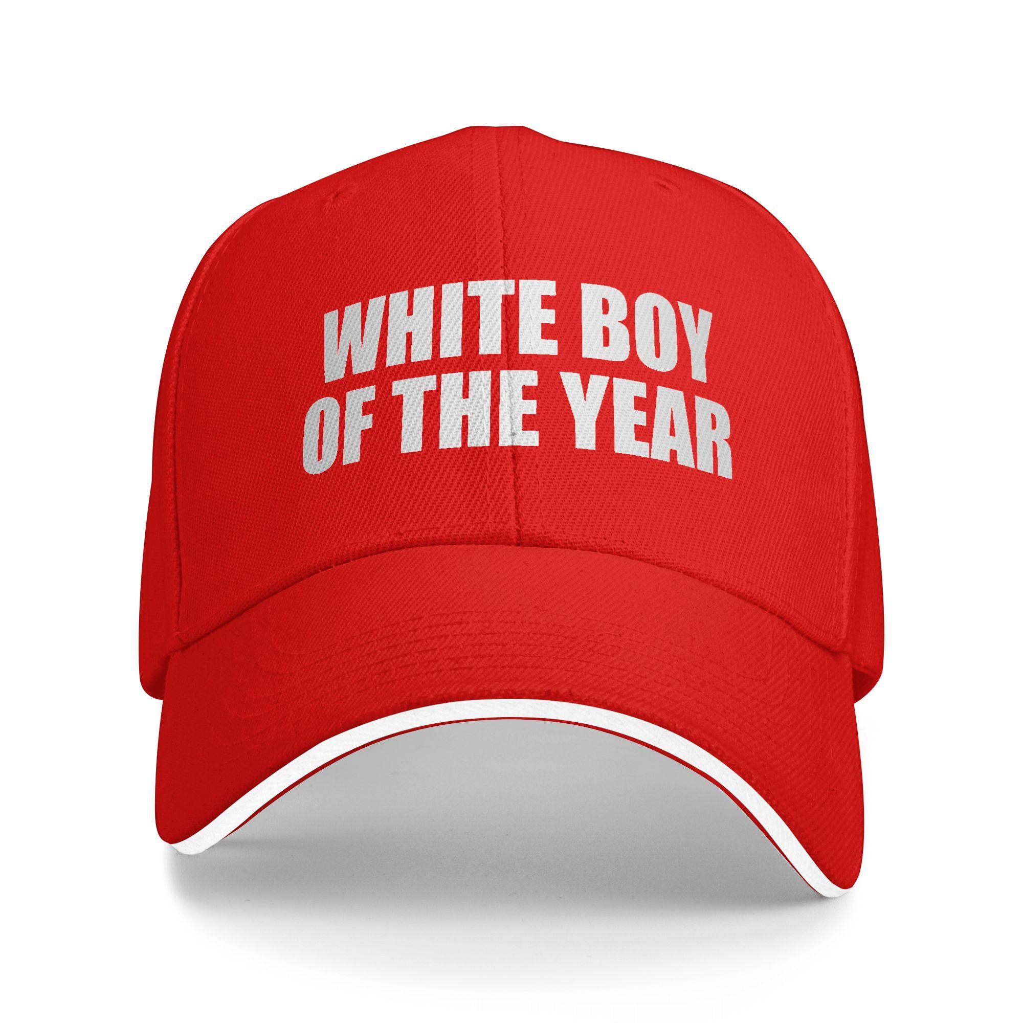 White Boy Of The Year Funny Saying Sun Baseball Cap  Spring y2k Cute Trucker Hat For Couple Women Outdoor Sport Baseball Caps One Size