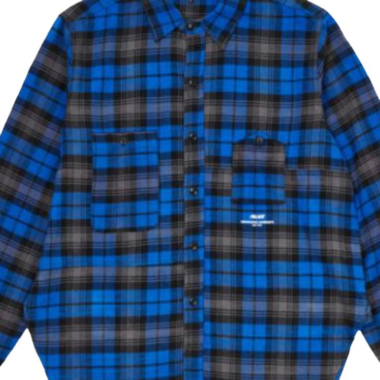 Palace FW22 Plaid Print Collared Long Sleeve Shirt Unisex Shirts Blue PLZ1233433