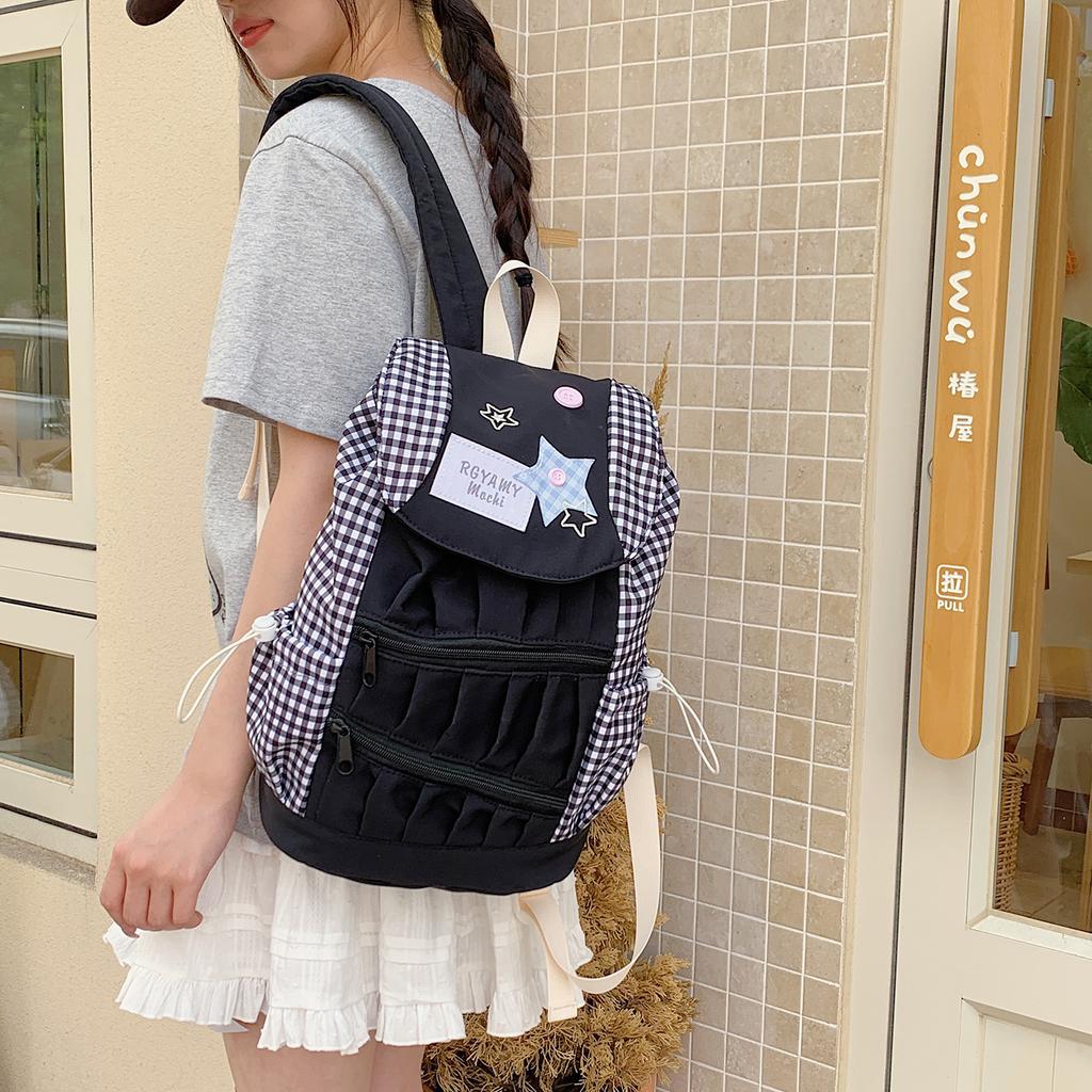 Schoolbag College Style Backpack Women's 1011 New Lightweight Backpack Large Capacity Casual Backpack Versatile Student School Bag Women