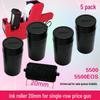 Einreihiges Preisschild-Set: Tintenpistole, 5500 Etiketten, Farbwalze und Zubehör.