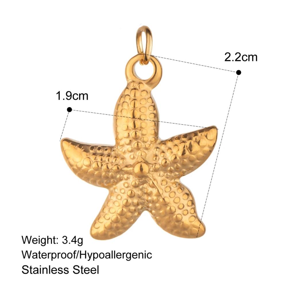 Hot Selling Summer Style Diy Pendant Waterproof 18k Gold Plated Stainless Steel Fashion Charms for Jewelry Making