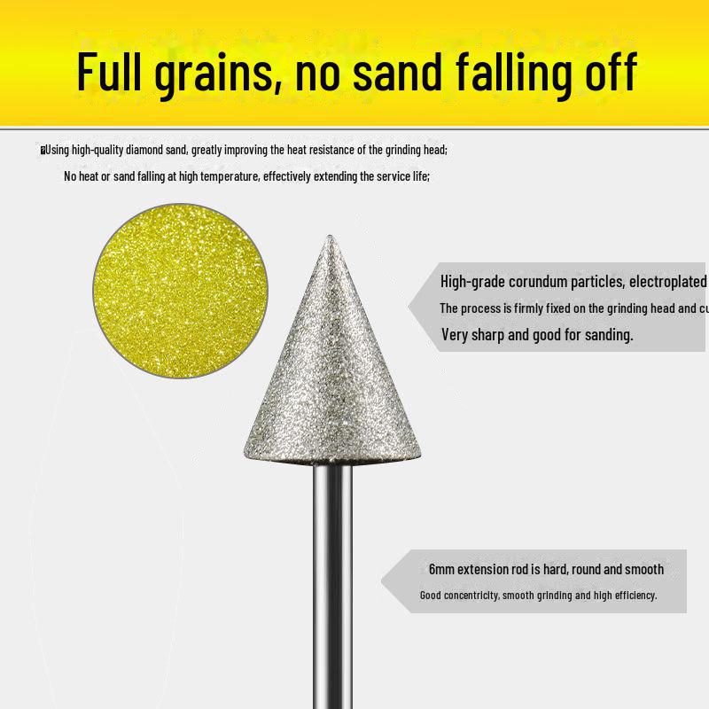 3mm Diamond Grinding Heads for Electric Grinder – Cylindrical, Bullet, Umbrella, Ball Shapes