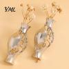 Hollow Vase Earrings 1 Pair Flower for Women, Retro Metal Shape Unique Lightweight Alloy Earring Earrings, DIY Bouquets Floral Holder Jewelry Wedding
