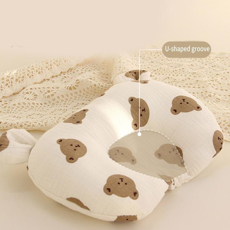 Bear Ear Baby Pillow Soothing & Calming Newborn Pillow Easy To Clean Pillow Exquisite Craftsmanship Pillow for Boy Girl