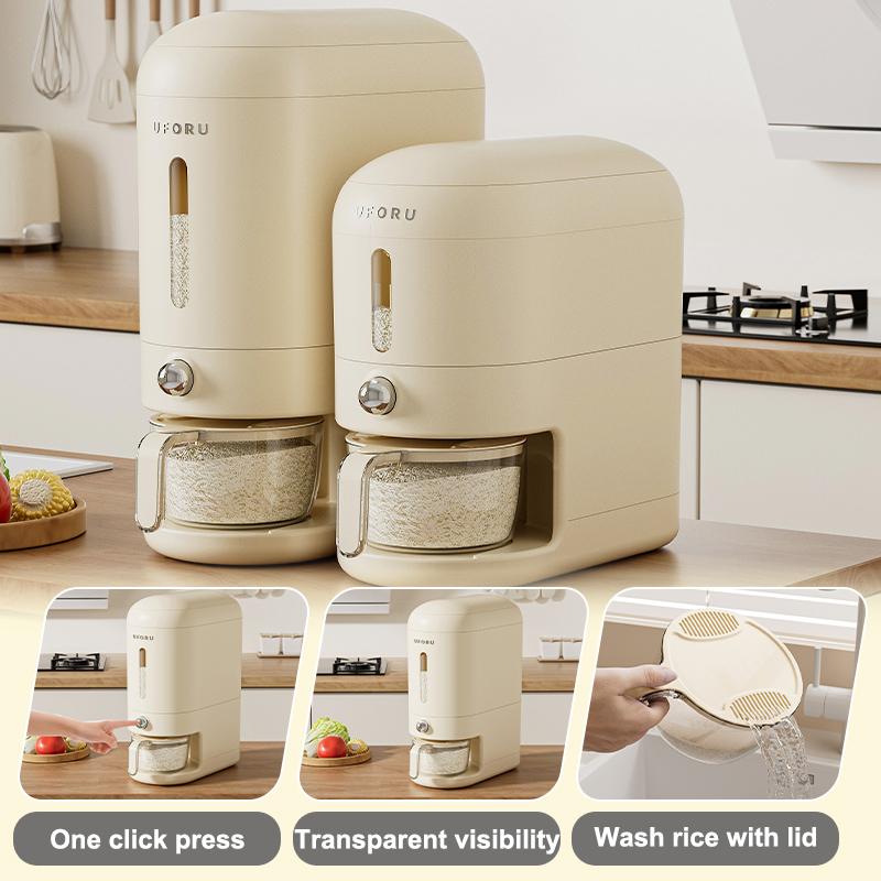 UFORU Storage Bucket 20 Jin Sealed Dustproof Moisture-proof Food Grade Rice Bowl Kitchen Large Capacity Press Type Rice Bucket