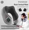 Modrátycký polštářek za krk ve tvaru U se stereo zvukem pro cestování a kancelář