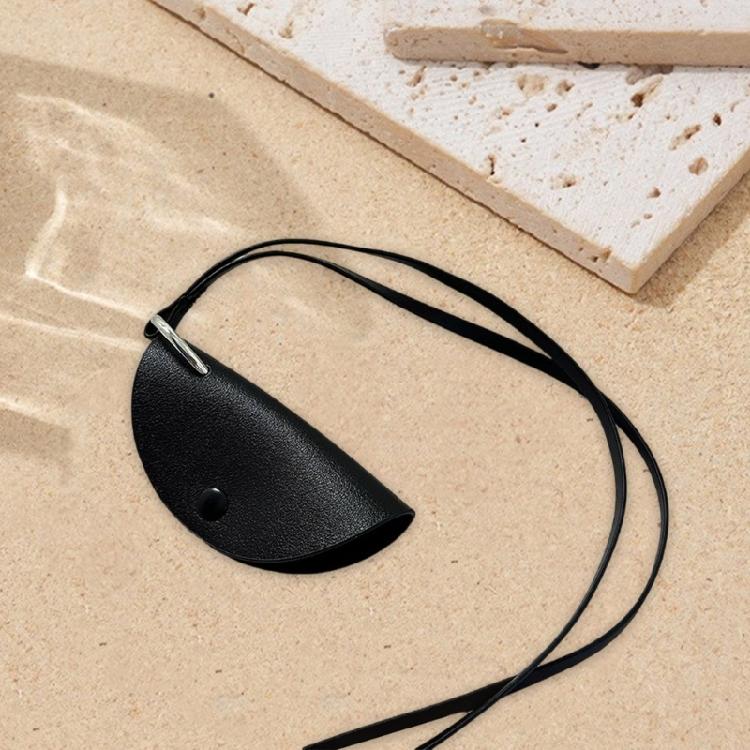 Handy Pu Leather Key Case with Necklace Versatile PU Leather Key Case Pendant Necklace Jewelry for Easy Carry Essential