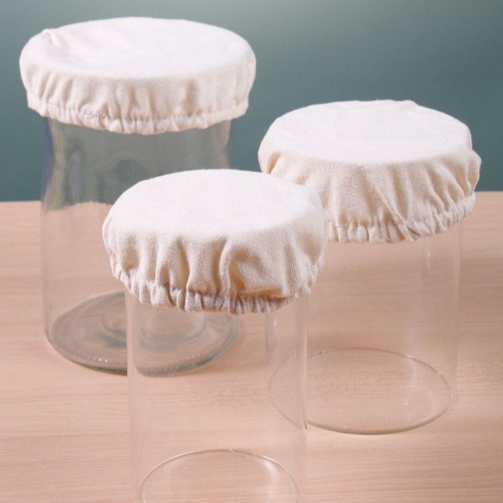 10Pcs Elastic Cloth Sourdough Fermentation Jar Lid Reusable Dust Cover Fabric Lids  Cheese Making