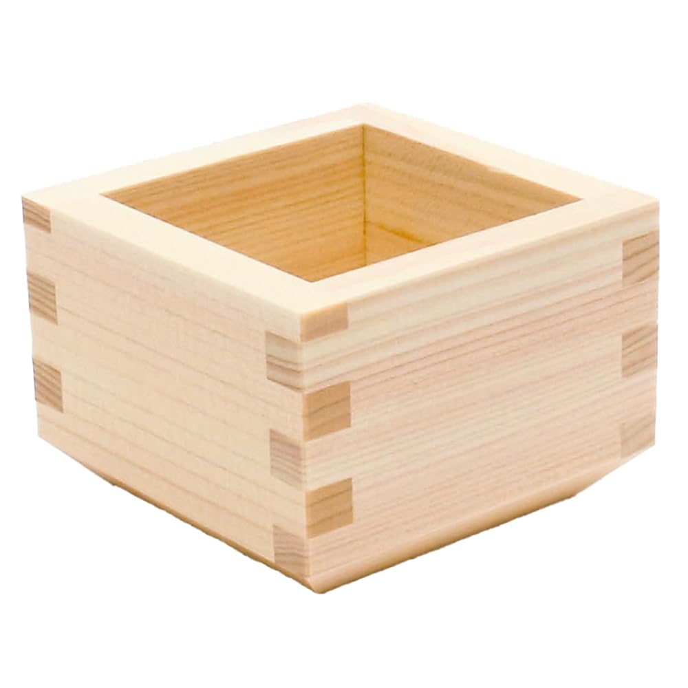 Wall-Paper Revolution Chilled Sake Masu, Made in Japan with Hinoki (Cypress) Wood, 100ml Capacity (masuza-09)