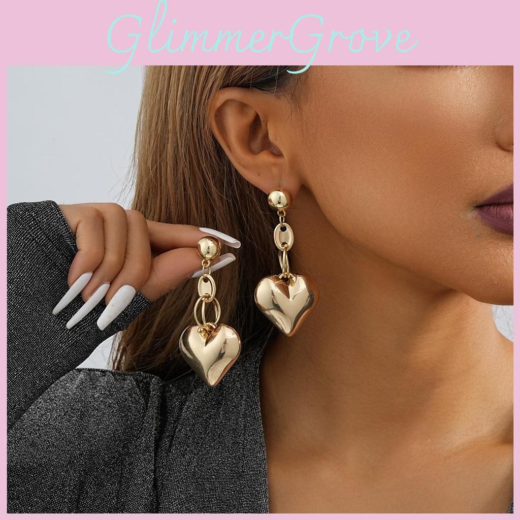 Simple And Stylish Heart Earrings Vintage Geometric Gold Plated Studs For Women 2023