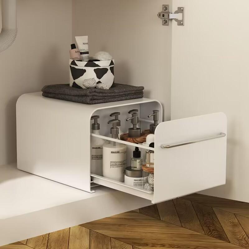 Kitchen Seasoning & Cup Storage Drawer - Dustproof Countertop Organizer for Bottles & Tea Cups