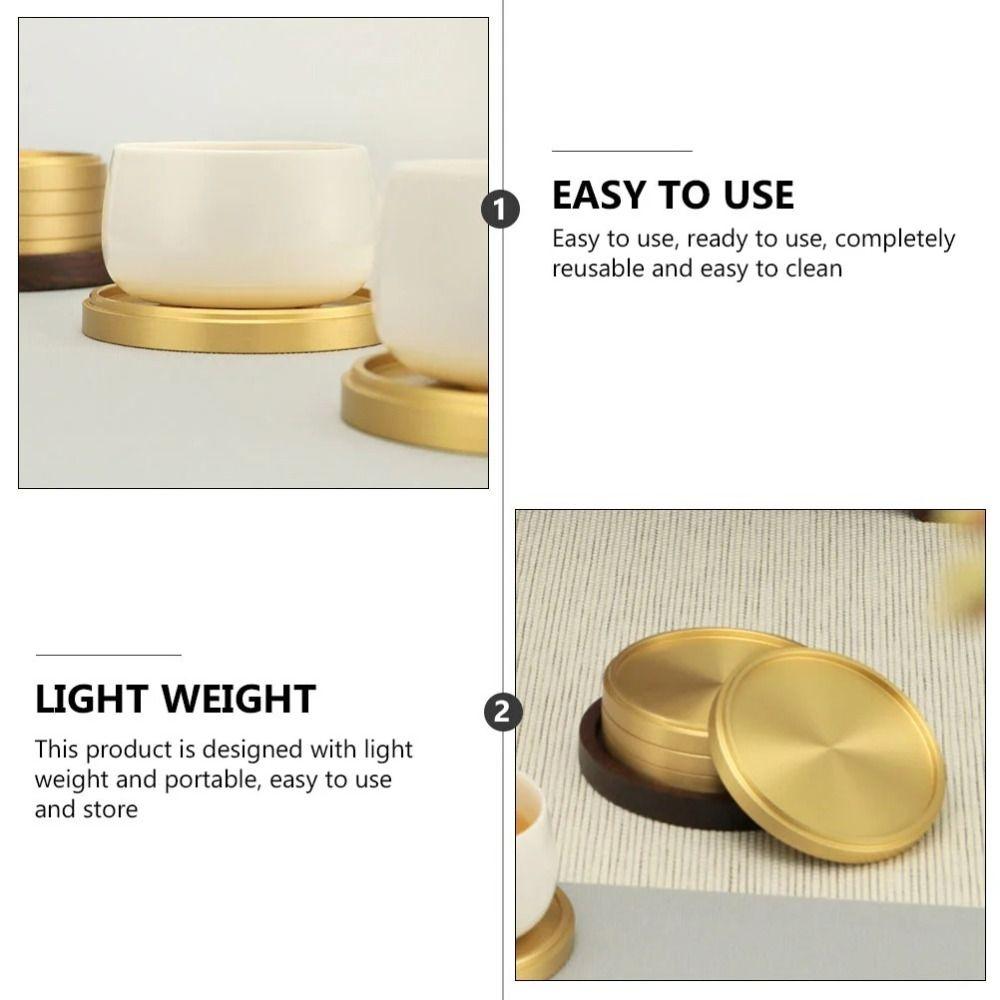 Heat Resistant Brass Coaster Metal Cup Mats Drink Coaster Cup Tray Dining Table