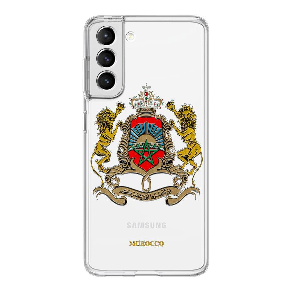 Morocco Flag Soccer Phone Case For Samsung Galaxy S23 S22 Ultra S20 S21 FE 5G S10 S10E S9 S8 Plus 4G Soft Clear Back Cover Couqe