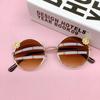 2025 New children's sunglasses round frame flower baby travel sun-shading concave shape wear photo sunglasses fashion
