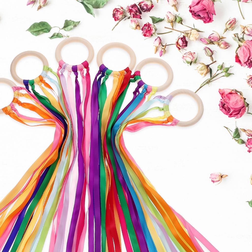 Sensory Montessori Ribbon Ring Bpa-Free Non-Toxic Colour Recognition Development Sensory Toy Suitable For Newborns And Up