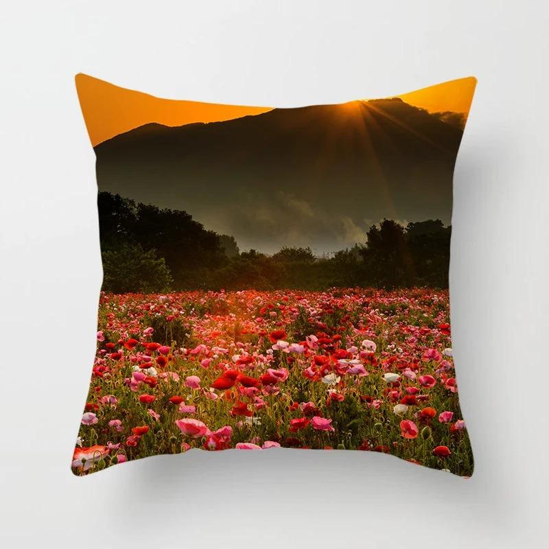Flower Pattern Pillowcase Car Ornaments Office Living Room Home Pillowcase