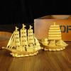 Double Dragon Alloy Sailboat Ornament: Smooth Sailing Metal Craft