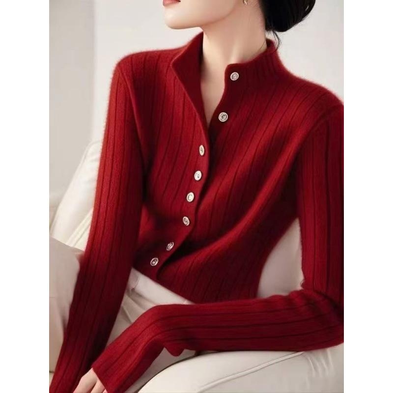 New Year's red sweater women's autumn and winter new atmosphere looks good lazy with knitted sweater women's top