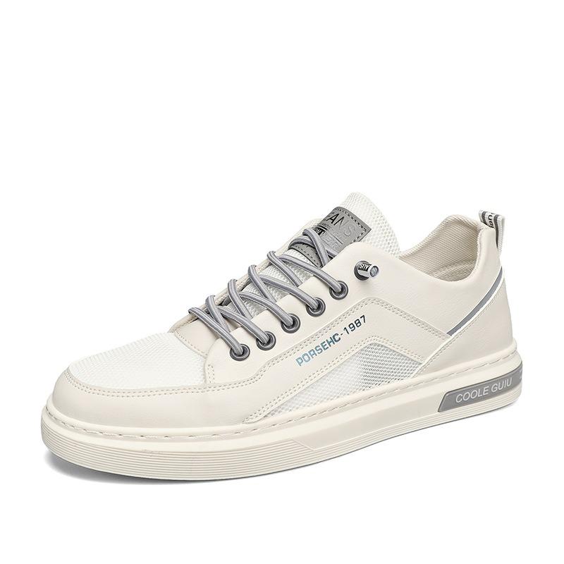 Men's Shoes Spring New Casual Leather Shoes Men's Little White Board Shoes Breathable Versatile White Shoes Lightweight Sports Trendy Shoes