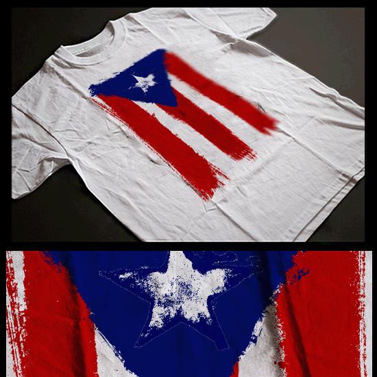 Флаг Пуэрто-Рико Флаг Пуэрто-Рико Эффект кисти для рисования Таино Боринкен Унисекс Футболка XL