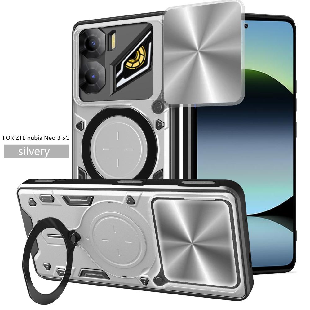 

Чохол для ZTE Nubia Neo 3 Чохол Магнітне Кільце-підставка Захист камери, що зсувається Чохол для телефону для ZTE Nubia Neo3 Capa for ZTE Nubia Neo 3 срібний