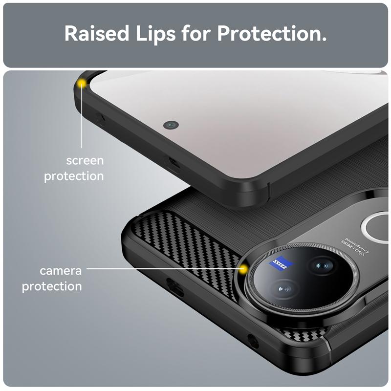 For Vivo V50e Case Shockproof Anti-knock Silicone Carbon Fiber Back Cover For Vivo V50e V50 5G Case For Vivo V50e Case 6.77 Inch