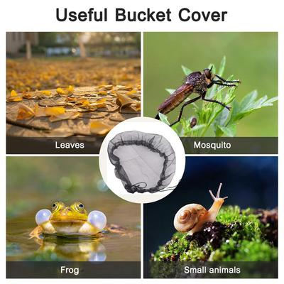 Good-Mesh Cover For Rain Barrels With Drawstring, Netting Screen Cover For Rain Catcher Rain Water Catching System (Black)