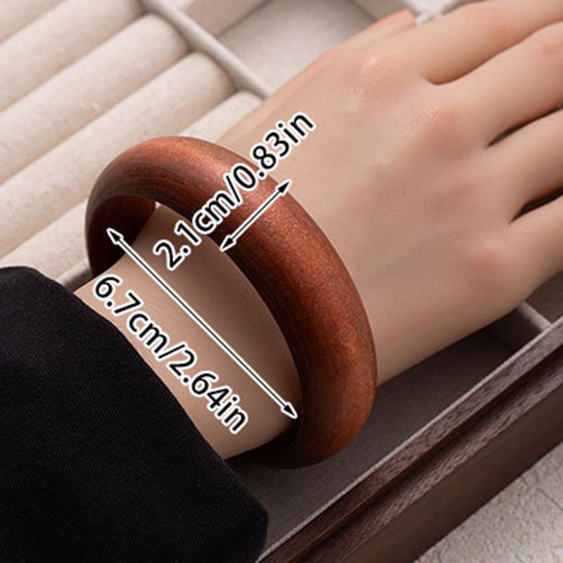 Chinese Retro Ethnic Style Wooden Bracelet with a High-end Feel Simple and Niche Solid Wood Element Bracelet Handmade Accessory