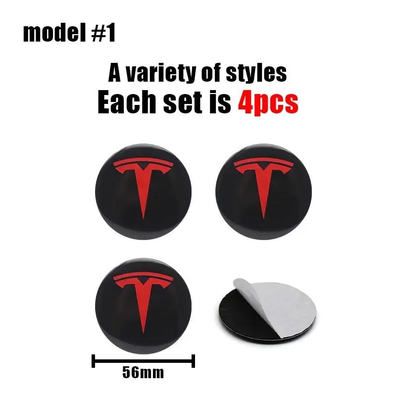 

Автомобильная наклейка Tesla 56 мм+60 мм Наклейки на центральные колпачки колес автомобиля Аксессуары для крышек дисков автомобиля Для Tesla Model 3 Model S X Model Y Ro
