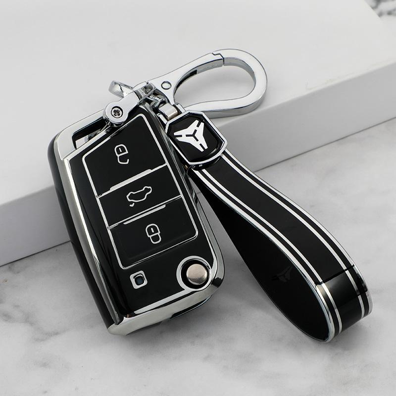 Fashion TPU Car Key Case Full Cover Fob for VW Volkswagen Golf 7 MK7 Tiquan MK2 for SEAT Ateca Leon FR 2 Lbiza for Skoda Octavia