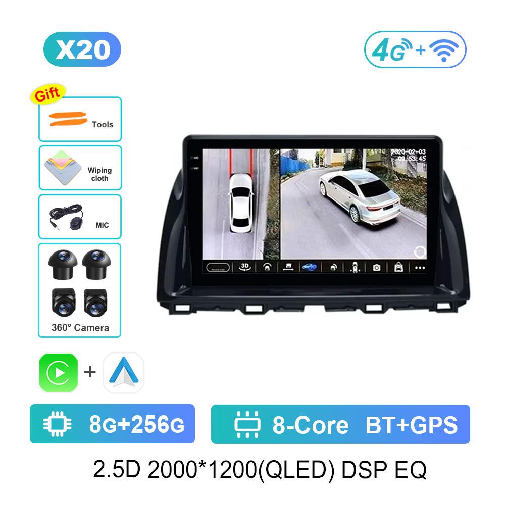 Car Radio Multimedia Player for Mazda CX5 CX-5 CX 5 2011 - 2016 Android 14 DSP Stereo GPS Navigation 4G WiFi Bluetooth Head Unit