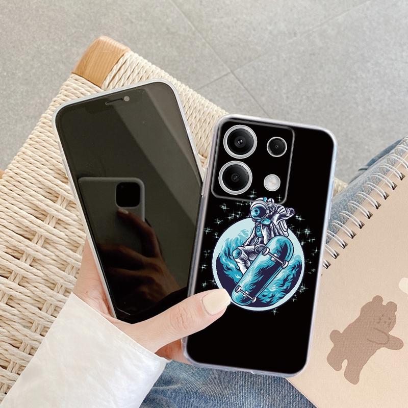 

Чохол Space Astronaut для iPhone Samsung A55 A35 M34 S24 Xiaomi Redmi 13 Pro 14 Huawei Honor Протиударний бампер для телефону Прозора задня кришка TPU Anti-Scratch Honor X5b