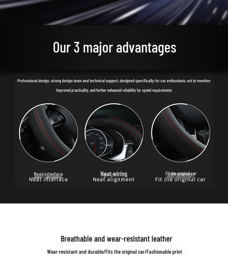 Four-Season Universal Steering Wheel Cover - Decorative and Protective.