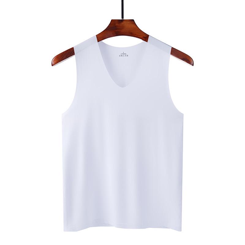 Men's Seamless Ice Silk Slim Fit Sports Tank Top - Breathable Racerback Sleeveless Undershirt