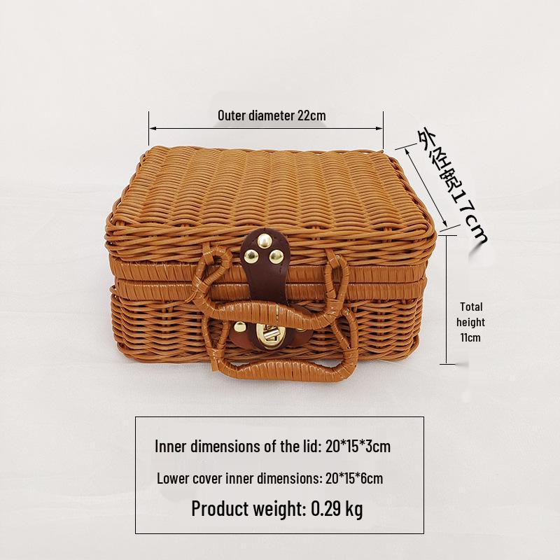 Vintage Rattan Handbag & Storage Box - Perfect for Photos, Gifts, or Organizing (Small, Medium, Large)