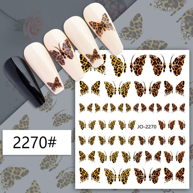 French Style Leopard & Zebra Nail Art Stickers: Butterfly & Stripe Decals