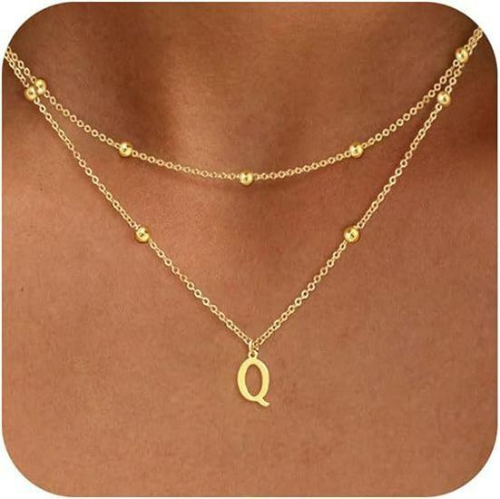 Exquisite 14K Gold Plated Copper Initial Pendant Necklace - Personalized and Fashionable Jewelry