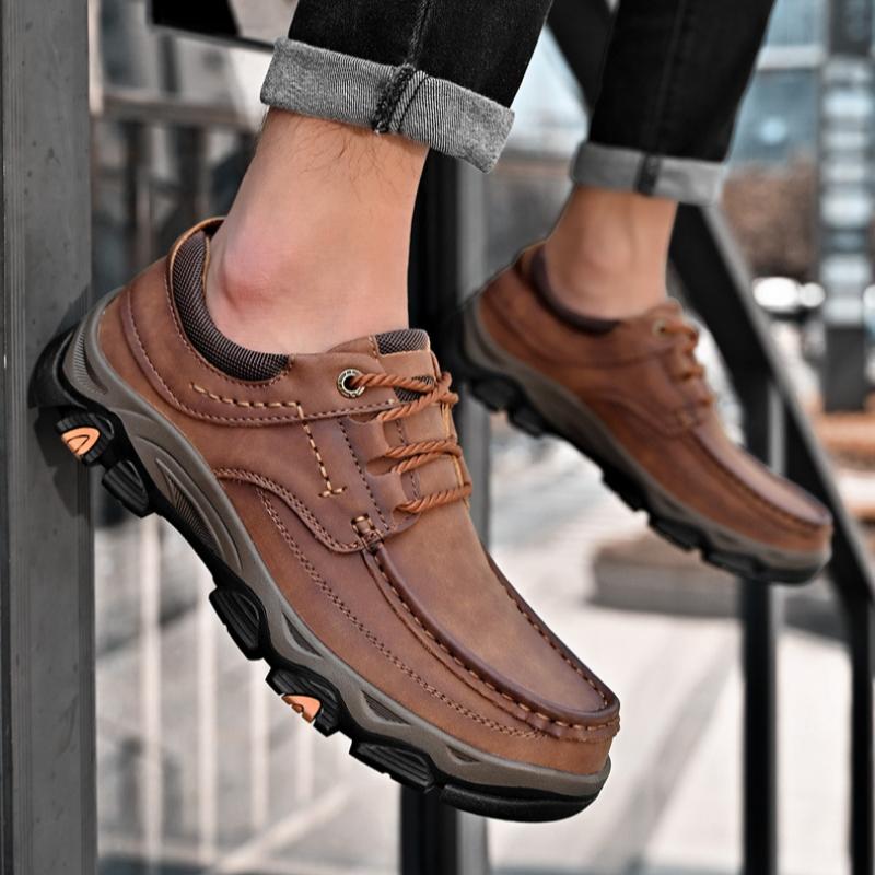 Men's Thick-soled Leather Shoes Men's Outdoor Leisure Hiking Shoes Sports Shoes