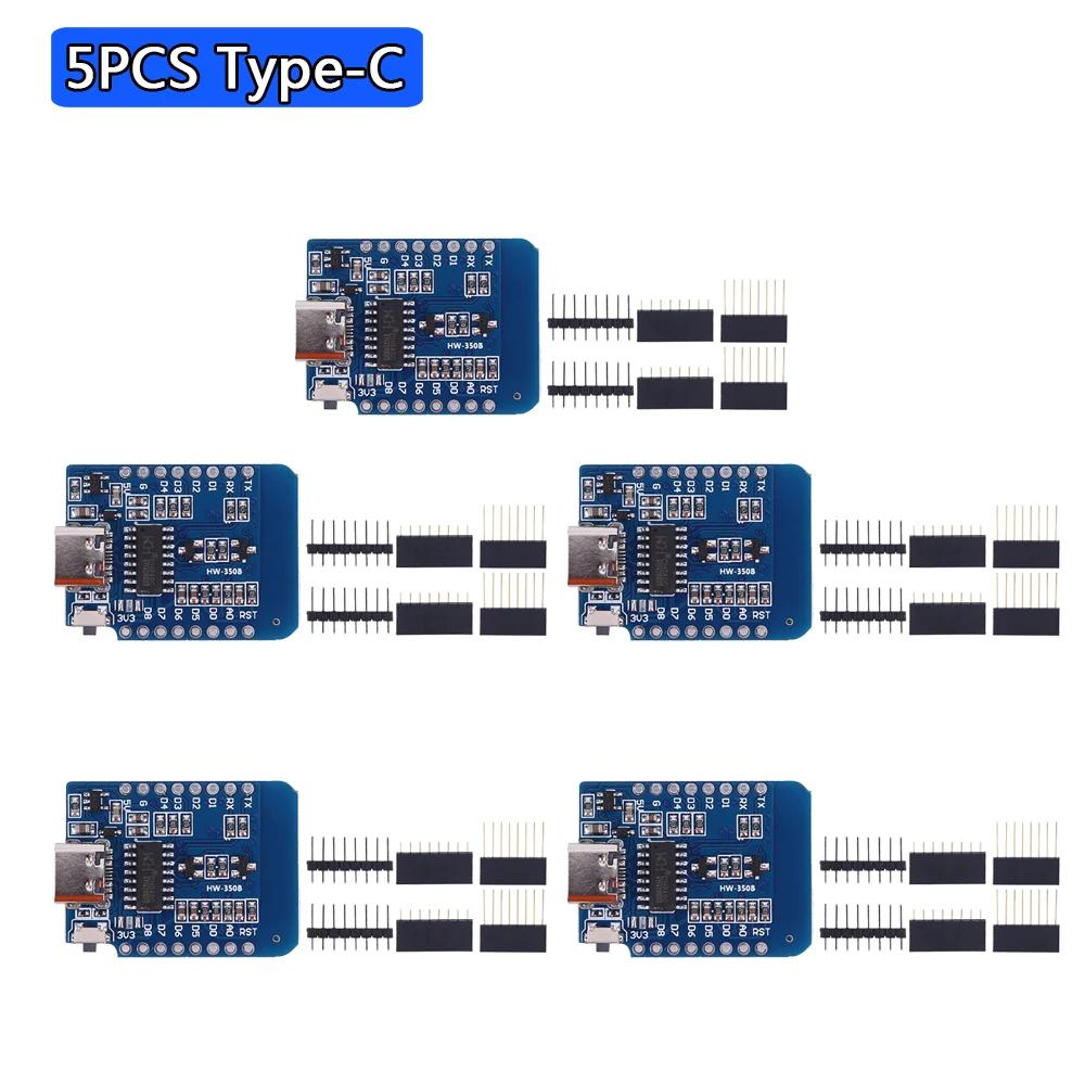 50-1PCS ESP8266 ESP-12F ESP-12 Type-C USB Wemos D1 Mini Wifi Development Board D1 Mini Nodemcu Lua Iot Board 3.3V Met Pins
