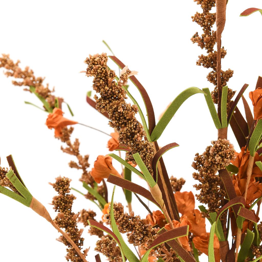 Faux Crepe Paper Flowers Autumn Brown Bouquet Home Decor