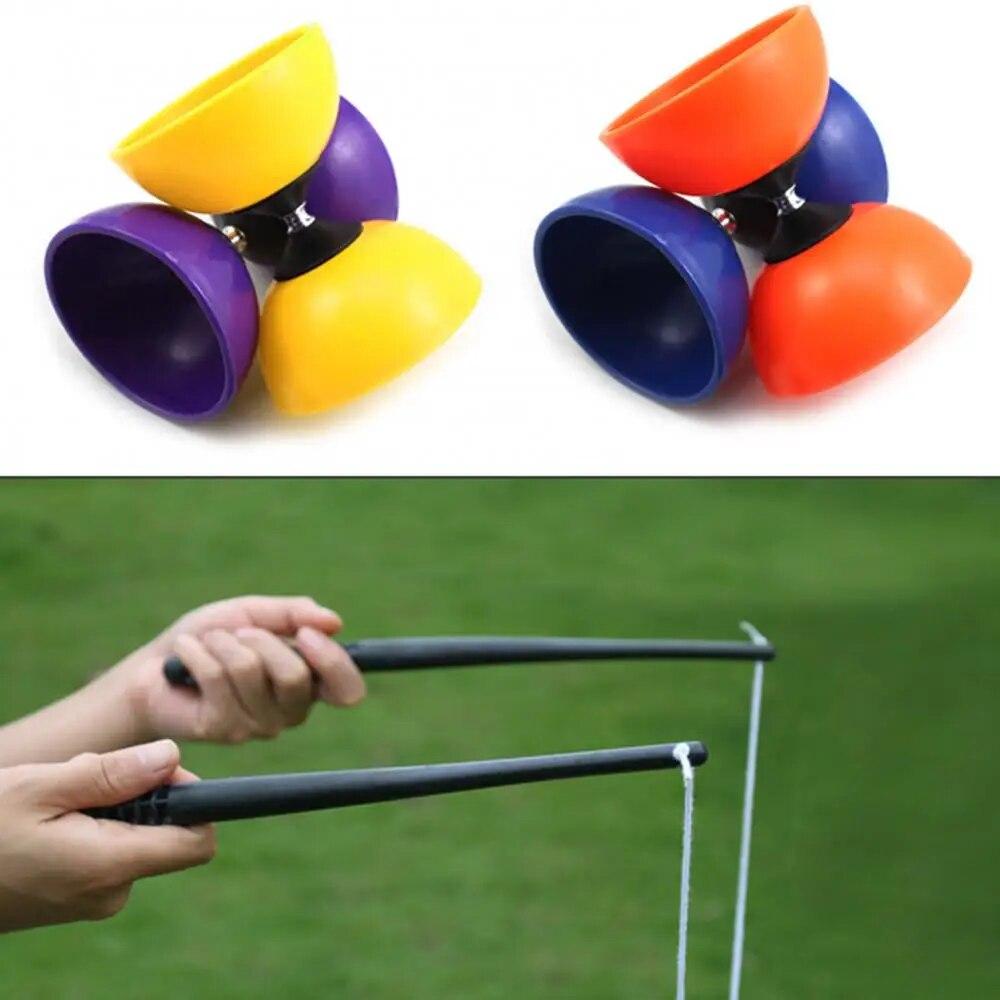 Lustiges chinesisches YOYO mit 3 Lagern und Kupplung, Diabolo-Set, Metallstäbe, Einkaufsnetz, Spielzeug, festliche Party-Geschenke