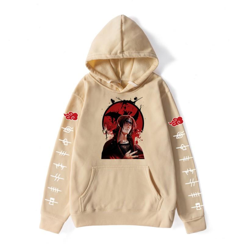 Herren Naruto Anime Hoodie Cosplay Sweatshirt Lockere Passform Baumwollmischung Langarm Lässig Streetwear