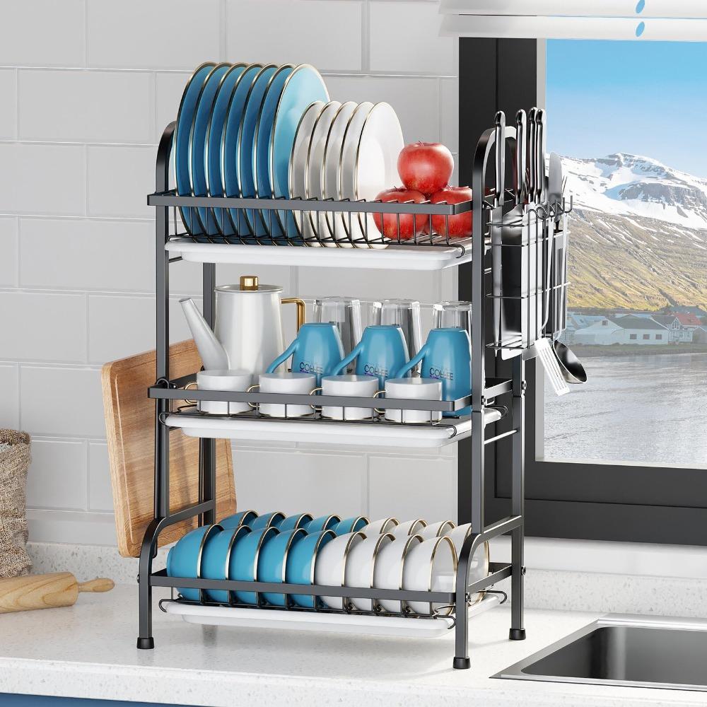 Rack Multilayer Tableware Drainboard Shelf Household Portable Rust-Proof Drains Racks Simple Storage Drain Shelves Kitchen Bowl