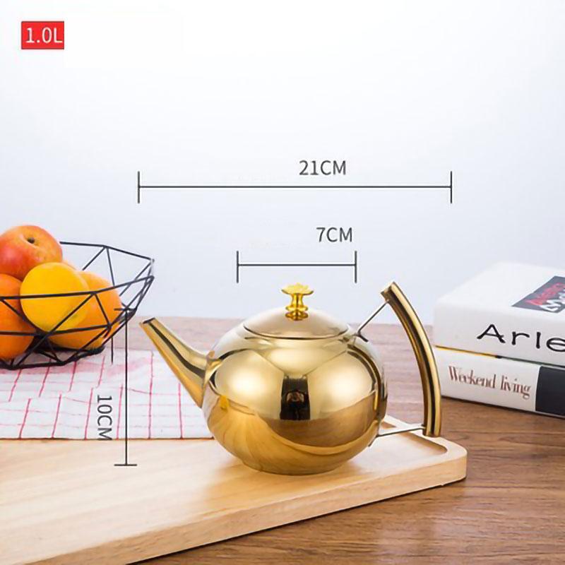 Thickened Stainless Steel Teapot with Strainer Ideal for Home Brewing Flower Tea Suitable for Induction Cooker for Cozy Teas
