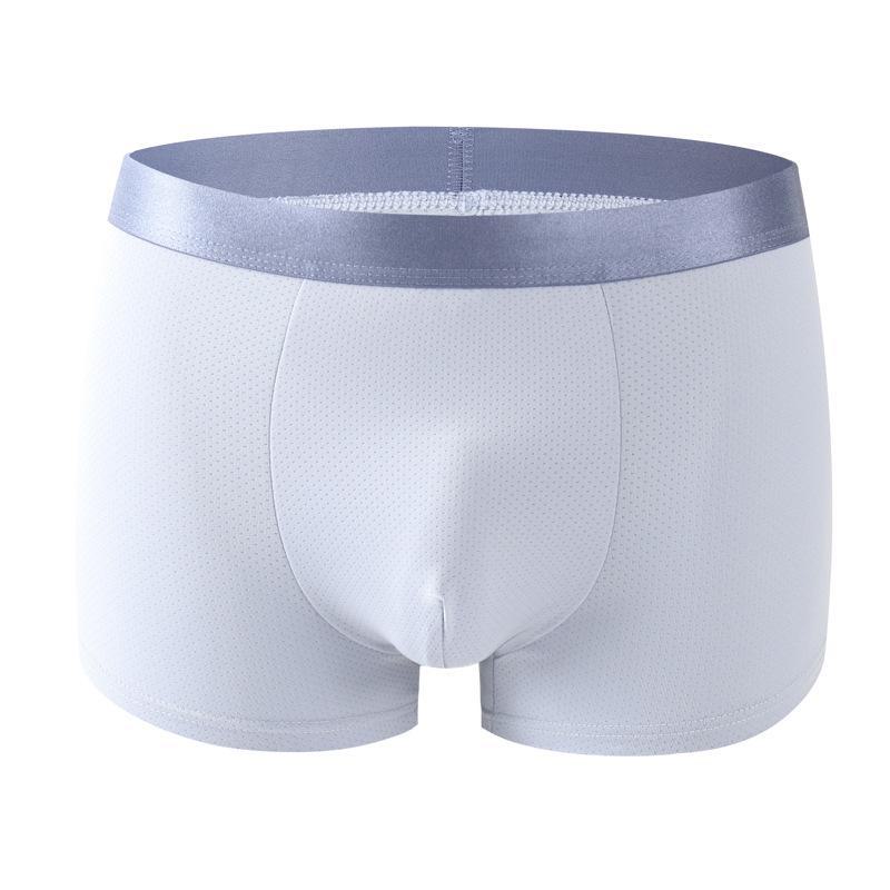 

[Independent Pack] Мужские летние трусы-боксеры Ice Silk - легкие, удобные, дышащие трусы средней посадки XXL (120-140 catties) светло-синий